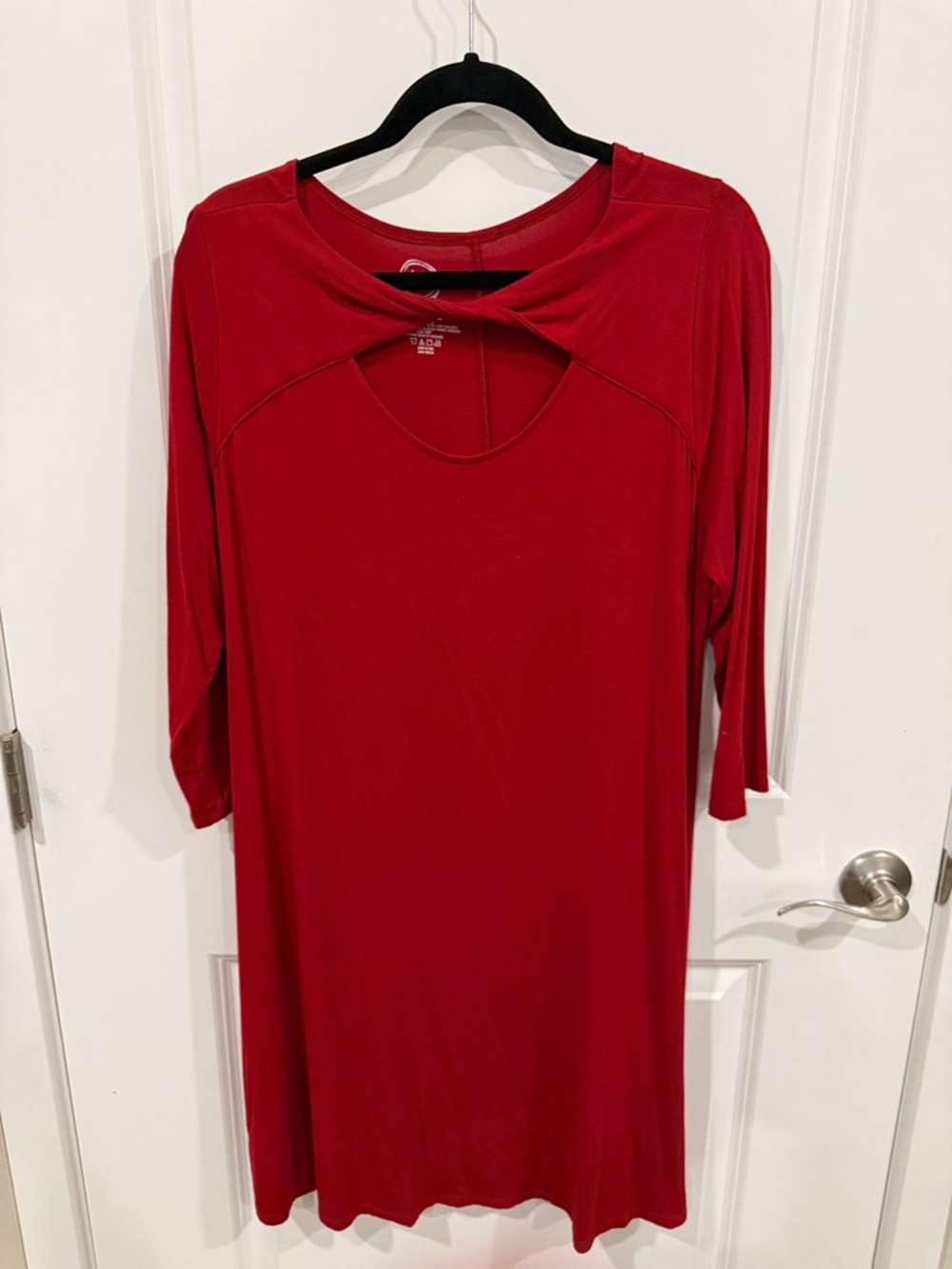 Red Women's Cutout Neck Dress - Unbranded